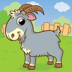 Goat cartoon, cartoon cute, animal cute