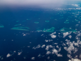 Fototapeta na wymiar An aerial view of the Maldives in the Indian Ocean