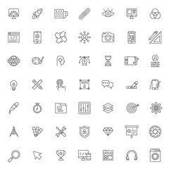 big set of web design icon vector design with simple outline and modern style, editable stroke vector eps 10