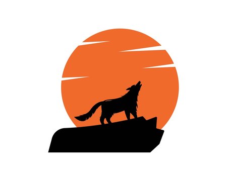 Wolf Logo vector icon illustration design