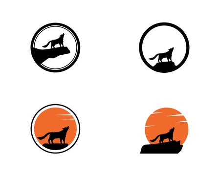 Wolf Logo vector icon illustration design