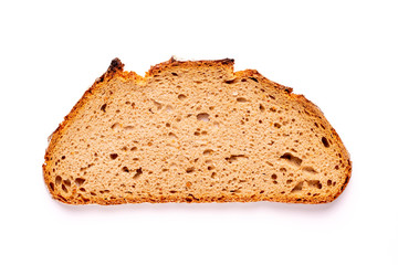 slice of bread isolated on white background