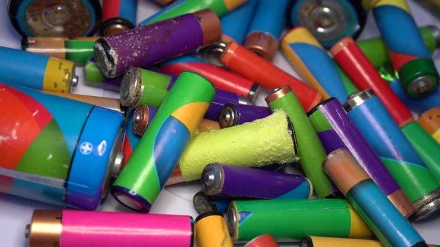 Recycle Single-use Batteries. Old AA, AAA, 9V, C and D Cell Alkaline Batteries