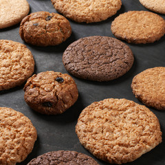 Various cookies on black