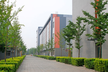 School building scenery, closeup of photo