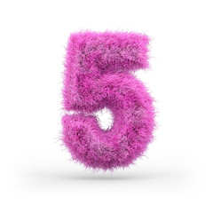 Uppercase fluffy and furry font. 3D