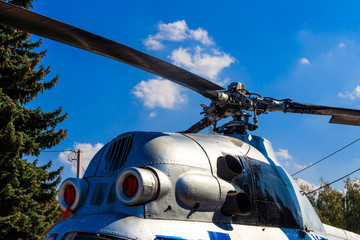 Rotor of helicopter close-up
