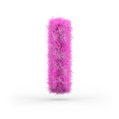 Uppercase fluffy and furry font. 3D