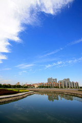 Fototapeta premium Luannan county city building scenery, China