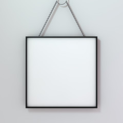 White blank photo frame mockup over background. 3D