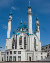 Beautiful and exquisite view of Kul Sharif mosque. Kazan city, Tatarstan, Russia.