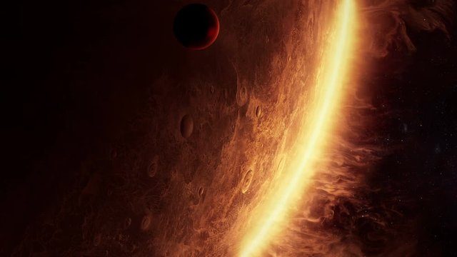 3D animation of an alien planet with amazing atmosphere
