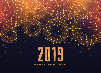 2019 happy new year fireworks background