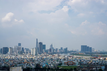 Fototapeta na wymiar Skyline of Ho Chi Minh City with Bitexco Financial Tower