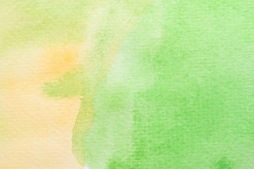 abstract green, yellow and white watercolor background. art hand paint