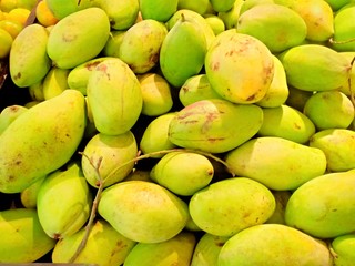 Ripe fresh mango at market
