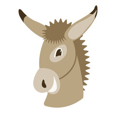 donkey cartoon face.flat style.