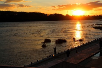 A calm evening in the sunset