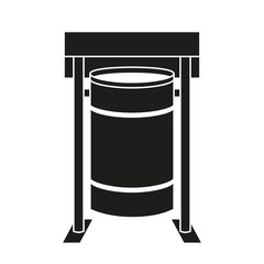 Black and white park trash bin silhouette