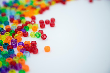 Colorful beads isolated on white background