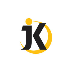 letters jk linked geometric logo 