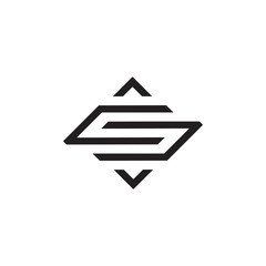 letter s arrow geometric design logo