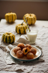 nutella stuffed pumpkin churro bites.