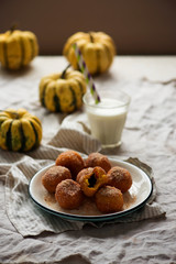 nutella stuffed pumpkin churro bites.