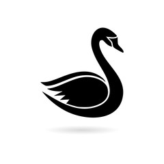 Black Swan logo, Swan Icon 