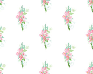 Fototapeta na wymiar Summer flower composition with delicate light flowers. illustration.