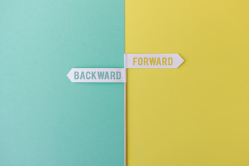 Two arrows showing in opposite directions: Forward vs backward