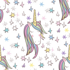 Unicorn Rainbow seamless pattern - girls scrapbook paper. Perfect for wrapping presents, scrapbook pages, cards, party decorations, book/journal cover, product design, apparel, planners, invitations © Rasveta