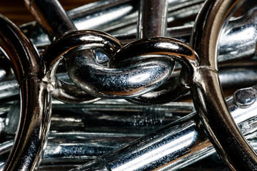 Macro images of Stainless Steel Carabiner Clips and Rings.