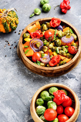 Baked vegetable salad