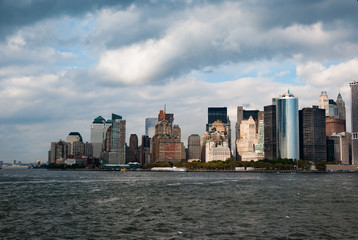 Fototapeta premium Manhattan Skyline from the Staten Island Ferry