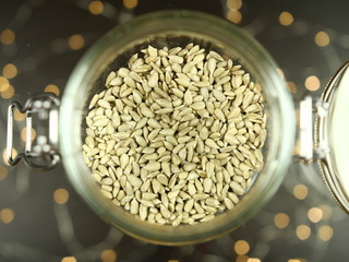 Zdrowa żywność - Słonecznik - ziarna słonecznika w słoiku