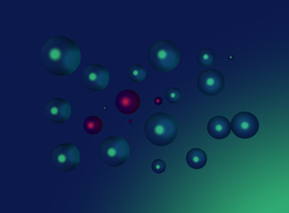 Abstract colored balls background. 3d rendering