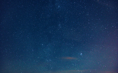 Night photo with stars long exposure