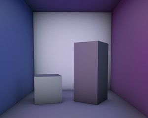 Abstract cubes background, 3d render
