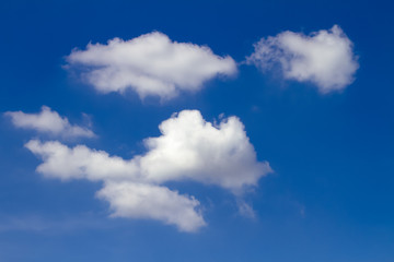 Blue sky, white clouds, natural abstract background.