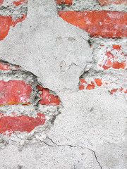 Cracked brick wall detail texture background