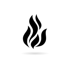 Black Fire Flame Logo or icon