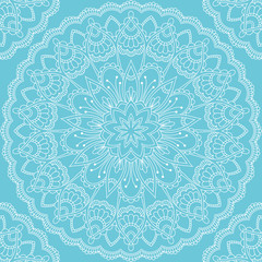 Fototapeta na wymiar Seamless pattern with mandala ornament. Hand drawn illustration