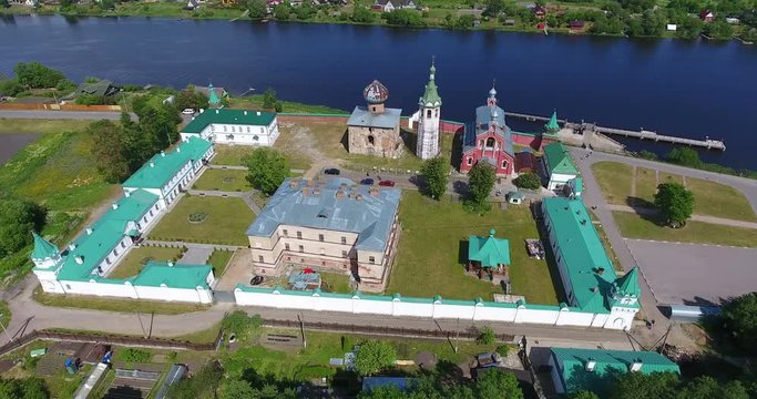 Area of the St Nicholas Monastery religious complex. It is male monastic community under the auspices of the Moscow Patriarchate. The Staraya (Old) Ladoga, Volkhov river, Leningrad district, Russia