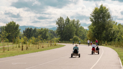 road for cyclists and pedestrians in park