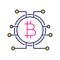 Obraz premium Bitcoin color icon