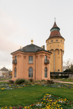 The beautiful pagoda building in Rastatt Germany in autumn