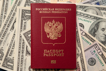 Russian Passport on the dollars