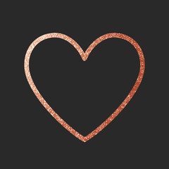 Copper Heart Icon. Vector Line.
