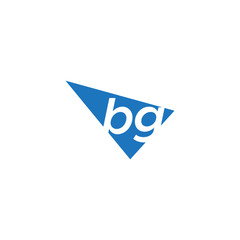 initial two letter bg negative space triangle logo